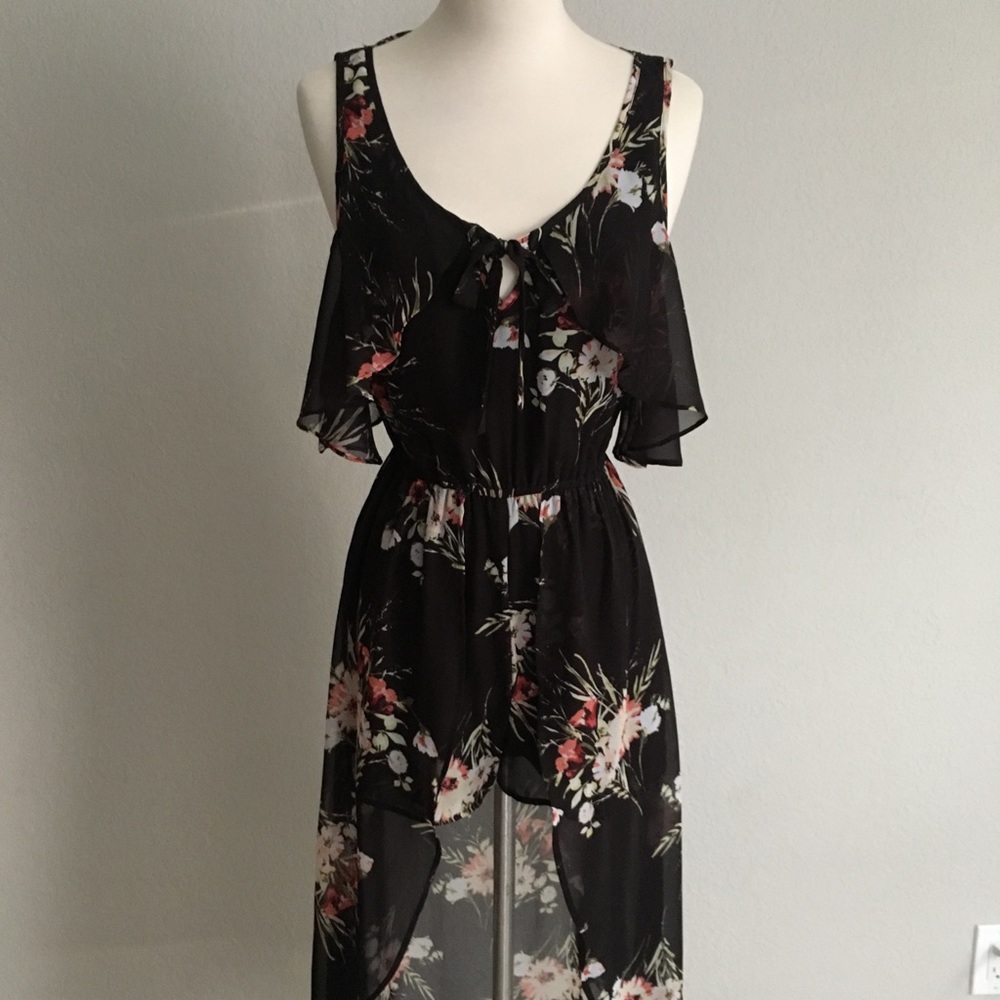 Ruffle Floral Step-Through Romper